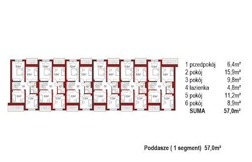 Andrea 6 segmentów - Rzut poddasza