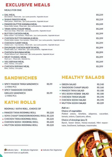 Pikwik menu 