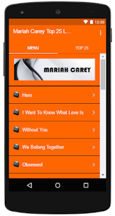 Free Mariah Carey Top 25 Lyrics APK for Android