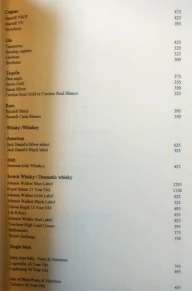 Arcot Bar, Trident menu 8