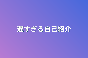 遅すぎる自己紹介