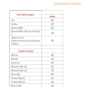 Brundavan Upachar menu 6