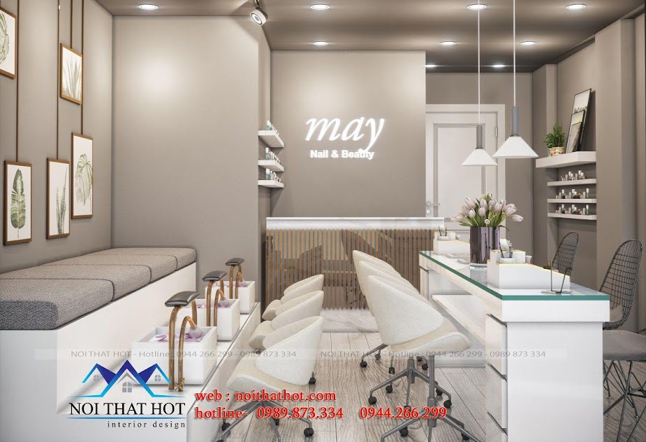 nội thất cửa hàng nail và spa