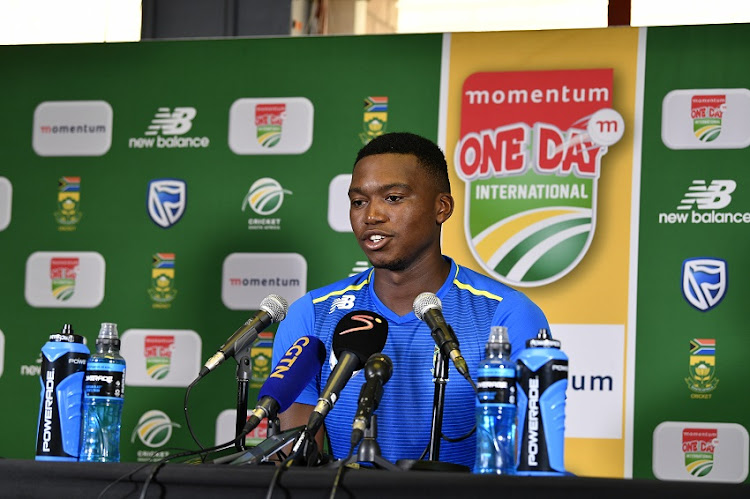 Lungi Ngidi during cricket team training session and press conference at SuperSport Park.