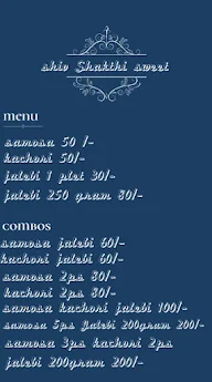 Shiv shakti  sweeet menu 1