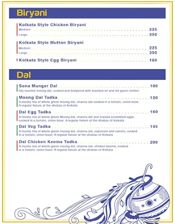 Jamai Shoshthi menu 