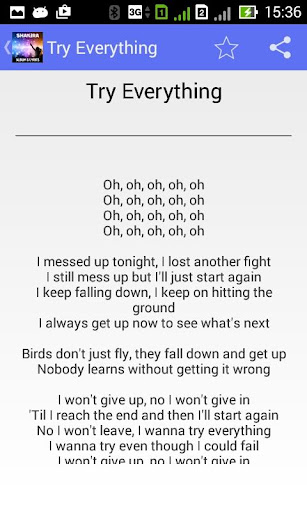 Mengunduh Shakira Try Everything - Lyric Google Play softwar