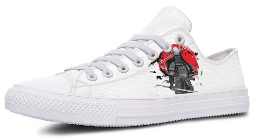 Title 7, Fashion Print Couple Low-Top Canvas Shoes. Styl...