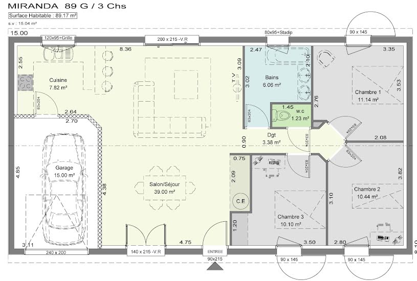  Vente Terrain + Maison - Terrain : 514m² - Maison : 89m² à Anglade (33390) 