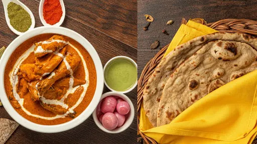 Butter Chicken (2 Pcs 250 Mls) Roti Combo