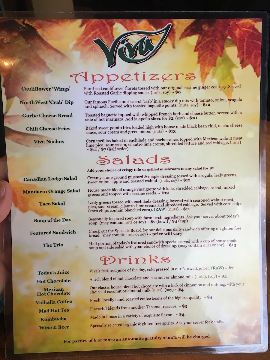 Menu (side two) February2018