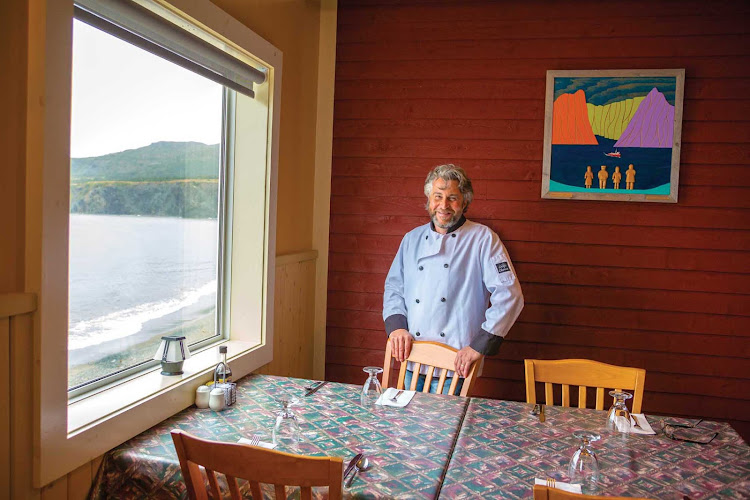 Stan Parsons at Seaside Restaurant in Trout River, western Newfoundland.