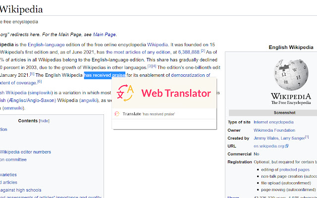 Web translator