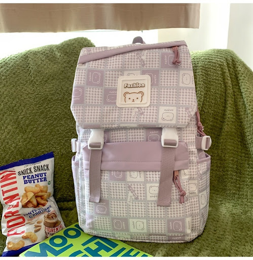 Title 17, Checked Backpack for Women, Large Capacity for ...