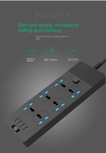 Title 3, 2024 New 3000W Power Strip with 4 USB, 6 Outlet...