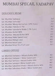 Mumbai Vadapav menu 1