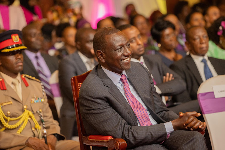 President William Ruto attending the launch of the Council of Governors Women caucus on March 7, 2024.