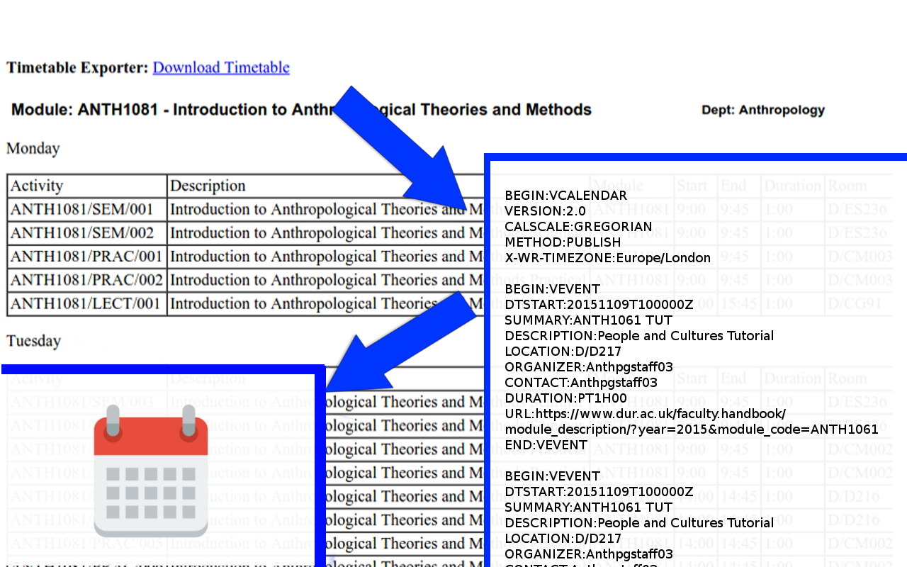 Durham Uni Timetable Exporter Preview image 0