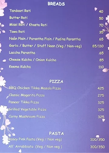 Hotel Jageer Palace menu 