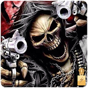 Death Skull Gun zipper lock screen  Icon