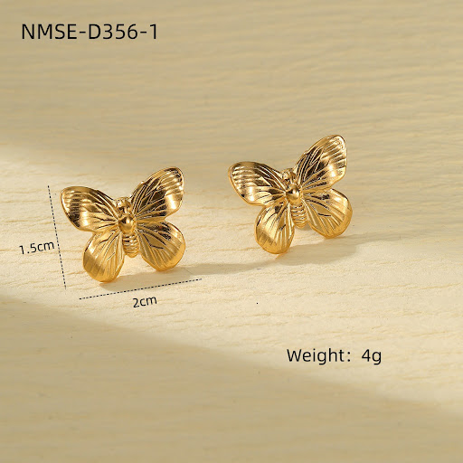 Title 1, Fashion Butterfly Titanium Steel Earrings for W...
