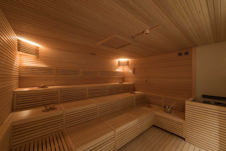 The sauna in the MSC Aurea Spa on MSC Meraviglia.