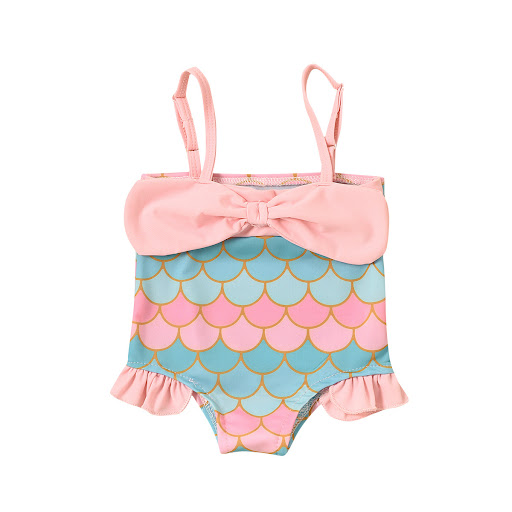 Title 2, Summer New Girls Baby Fish Scale Print Swimsui...