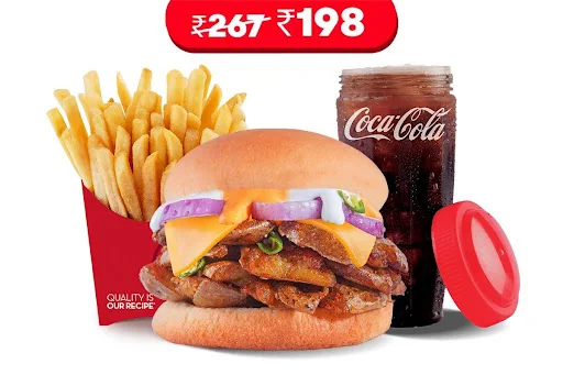 Spicy Aloo Crunch Burger + Fries (S) + Coke (M)