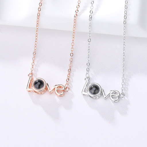 Title 5, LOVE projection necklace
