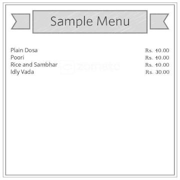 Manjunatha Darshini Veg menu 