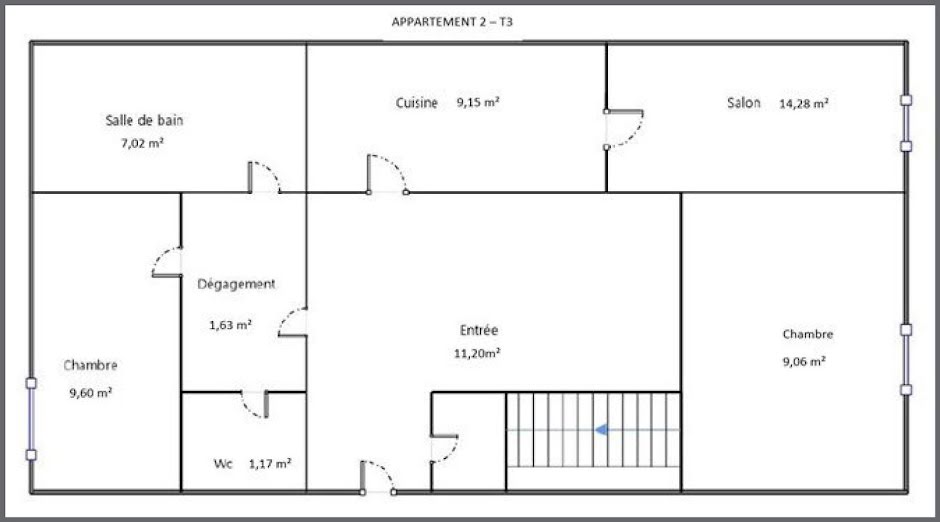 Vente appartement 4 pièces 63 m² à Rochefort (17300), 112 000 €