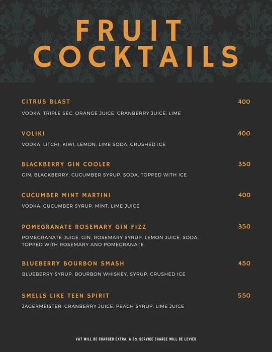 Rike- Terrace Bar & Grill menu 