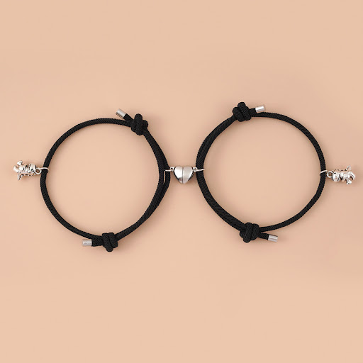 Title 5, Magnetic Snap Suction Couple Bracelet with Cute...