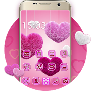 Download  Fluffy diamond Hearts Theme: Pink Comics Launcher 