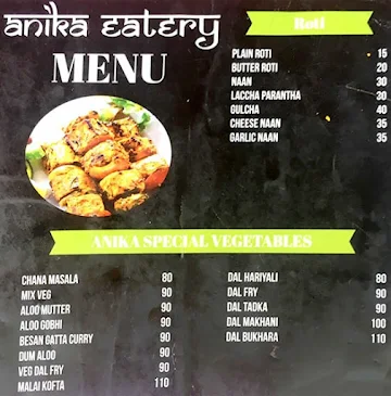 Anika Eatery menu 