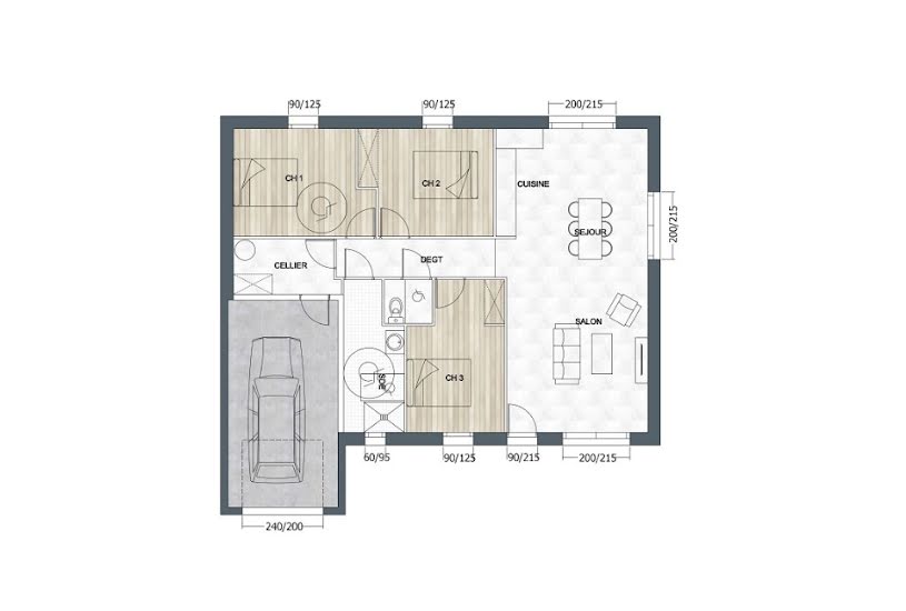  Vente Terrain + Maison - Terrain : 333m² - Maison : 75m² à Commequiers (85220) 