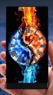 Fire Analog Clock Live Wallpaper - náhled