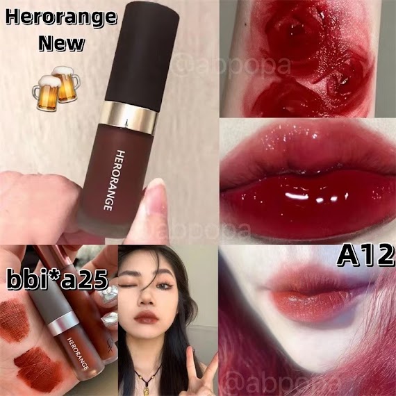 Abpopa Herorange Son Bóng Dưỡng Môi Căng Mọng Đầy Đặn