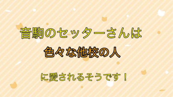 「音駒のセッターさんは色々な他校の人に愛されるそうです！」のメインビジュアル