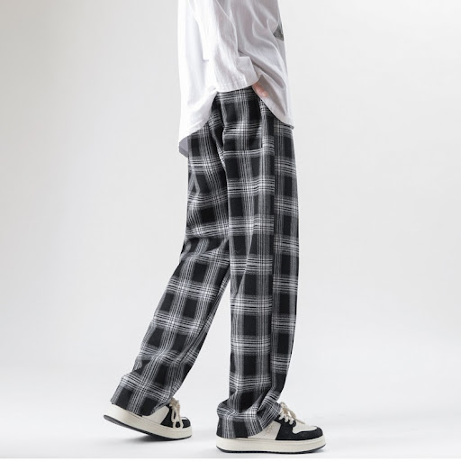 Title 2, Harajuku Streetwear Pants Plaid Fashion Japanes...