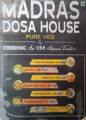 Madras Dosa House menu 