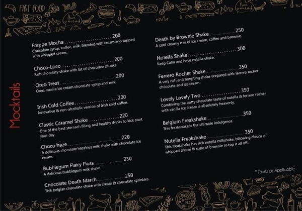 Cafe Istaa menu 