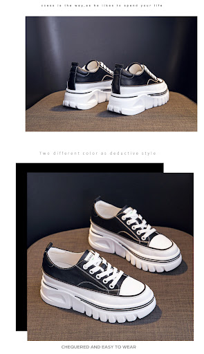 Title 18, White Height Increasing Insole Platform Shoes. ...