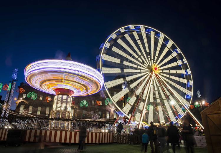 Glasgow in festive dress at Christmastime. 