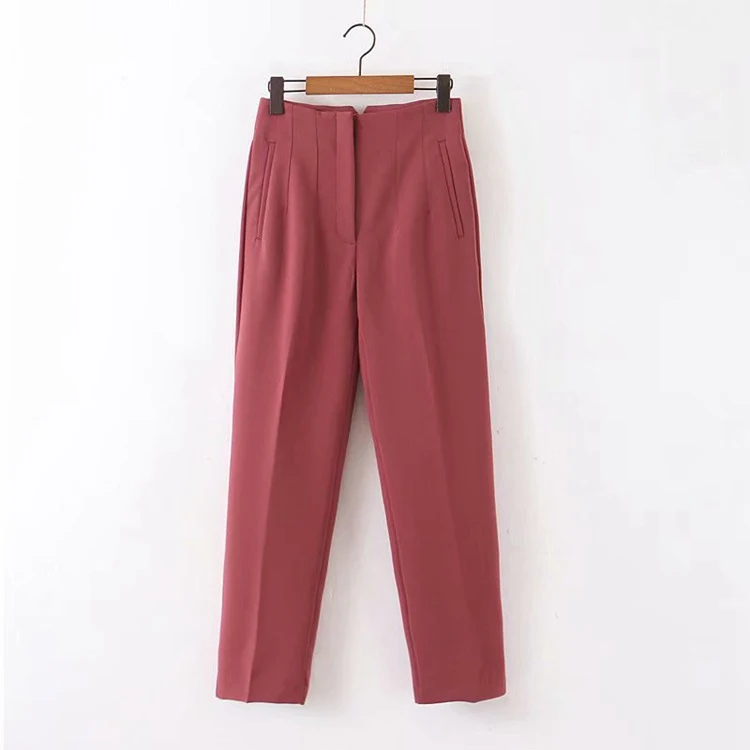 Pantalones Rectos de Cintura Alta con Pliegues Elegantes, Comodidad Clásica, Perfectos para el Trabajo o Ocasiones Especiales.