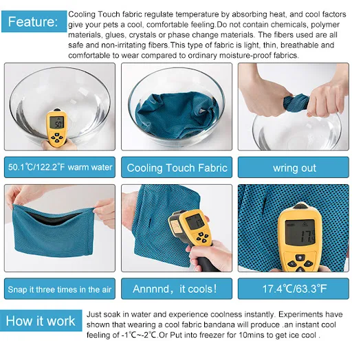 Summer Dog Pet Cooling Bandana Collar Sunstroke Prevention Puppy Scarf Ice Cooling Collars for Small Medium Large Dogs P