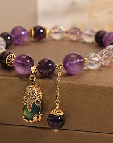 Natuurlijke Amethist kralenarmband - 3