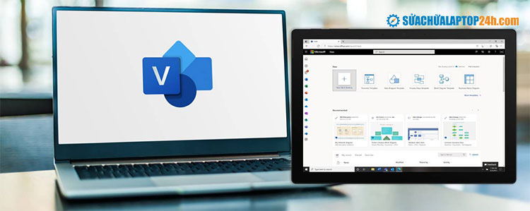 Giao diện làm việc của Microsoft Visio