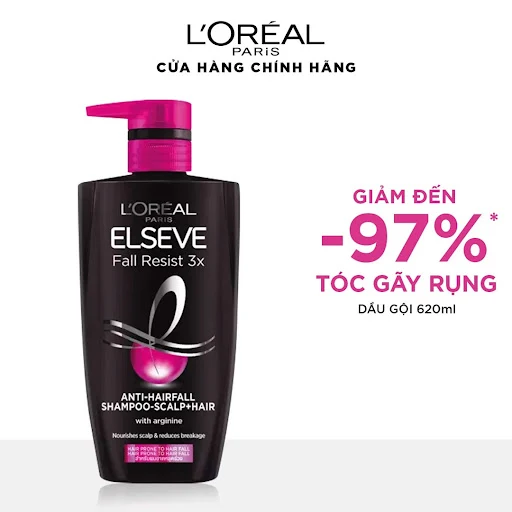 Dầu Gội L'Oréal Paris Ngăn Gãy Rụng Tóc 620ml_Elseve Fall Resist 3X Anti-Hairfall Shampoo-Scalp+Hair