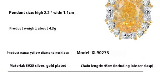Title 2, S925 Sterling Silver Necklace Ice Flower Cut Bi...